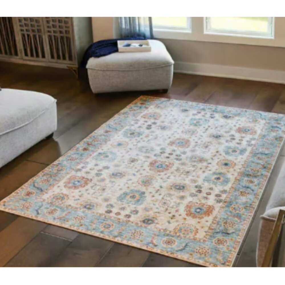 Wyatt & Ash Washable Area Rug,5 ft. 3 in. x 7 ft. 5 in.